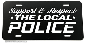 Support The Local Police Love Auto License Plate Cover White-03 - OwnTheAvenue