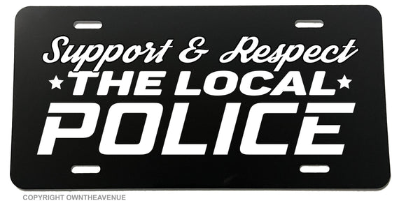 Support The Local Police Love Auto License Plate Cover White-03 - OwnTheAvenue