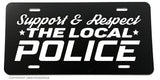 Support The Local Police Love Auto License Plate Cover White-03
