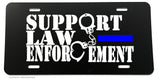 Support Police Law Enforcement Blue Color Stripe V-01 License Plate Cover - OwnTheAvenue