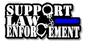 Support Police Law Enforcement Blue Color Decal Sticker 4" Model - CB38