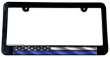 Support Police USA American Flag Blue Color Line Slim Style License Plate Frame - OwnTheAvenue