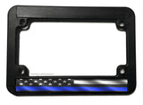 Support Police USA American Flag Blue Color Line Motorcycle License Plate Frame - OwnTheAvenue
