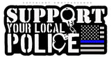 2Pcs Support Your Local Police Blue Colored Line USA American Flag Stickers 5" - OwnTheAvenue