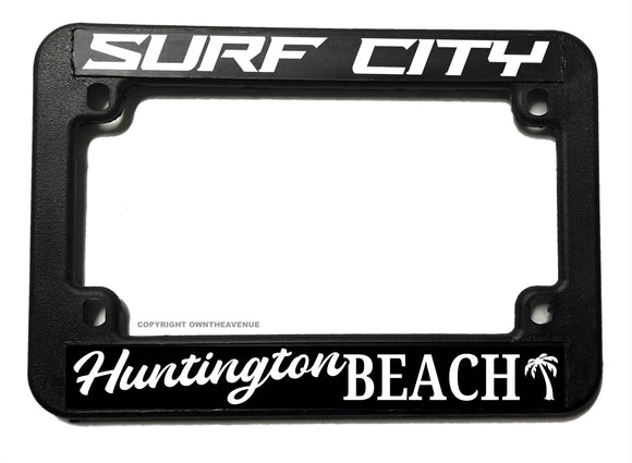 Huntington Beach Surf City Motorcycle License Plate Frame
