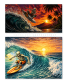 2Pcs Surfing Vinyl Sticker Decals 5" Inches Each