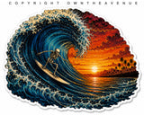 x2 Surfing Holographic Vinyl Sticker Decals 4" Inches Each