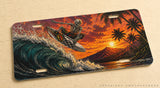 Surfing Auto Car Truck Metal License Plate