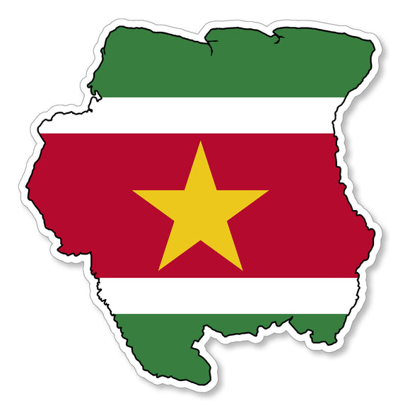 Suriname World Country Flag Map Vinyl Sticker Decal 4