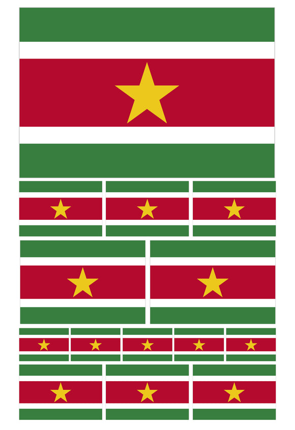 14Pcs Pack Lot Suriname World Country Flag Assorted Vinyl Sticker Decals - OwnTheAvenue