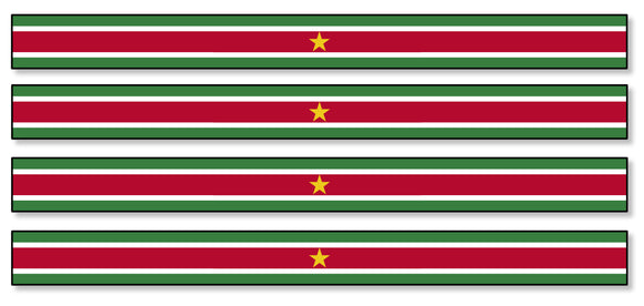 4Pcs Racing Stripes Suriname World Country Flag Sticker Decals 6