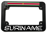 Suriname World Country Flag Motorcycle License Plate Frame - OwnTheAvenue