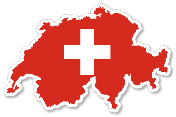 Switzerland flag country map outline car truck window bumper sticker decal 4