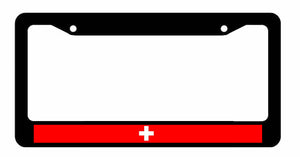 Switzerland Swiss Flag Country Stripe Racing Car Truck License Plate Frame - OwnTheAvenue