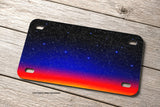 Galaxy Stars Outer Space Synth Wave Style Motorcycle Metal License Plate