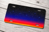 Stars Galaxy Outer Space Synth Wave Style Metal Auto License Plate