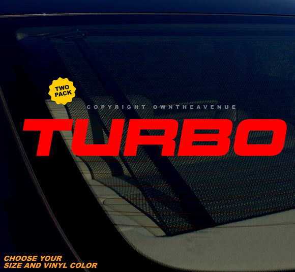 2 Pack - Turbo JDM Racing Drifting Vinyl Sticker Decals - Choose Your