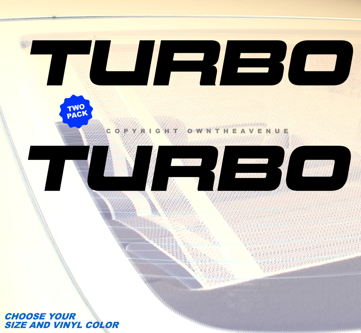 2 Pack - Turbo JDM Racing Drifting Vinyl Sticker Decals - Choose Your