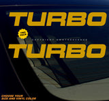 2 Pack - Turbo JDM Racing Drifting Vinyl Sticker Decals - Choose Your Sizes & Vinyl Color - OwnTheAvenue