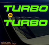2 Pack - Turbo JDM Racing Drifting Vinyl Sticker Decals - Choose Your Sizes & Vinyl Color - OwnTheAvenue