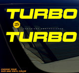 2 Pack - Turbo JDM Racing Drifting Vinyl Sticker Decals - Choose Your Sizes & Vinyl Color - OwnTheAvenue
