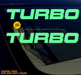 2 Pack - Turbo JDM Racing Drifting Vinyl Sticker Decals - Choose Your Sizes & Vinyl Color - OwnTheAvenue