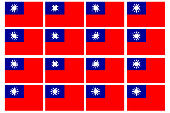 12Pcs Taiwan World Country Flags Vinyl Sticker Decals - 2