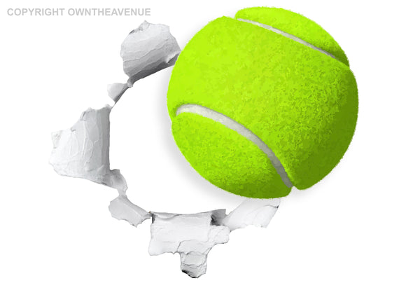 Tennis Ball Funny Joke Sports Hole In Wall Art Car Truck Bumper Sticker 3.5