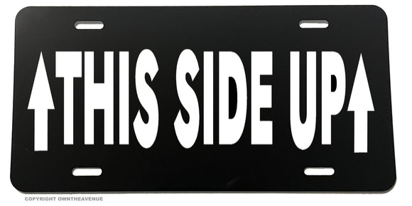 This Side Up Funny Joke Off Road Truck 4x4 Auto License Plate