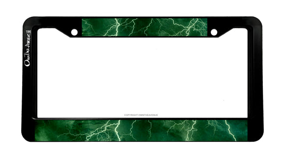 Lightening Bolt Electricity Thunder EV Car Truck License Plate Frame - OwnTheAvenue