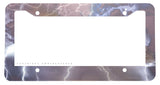 Lightening Pattern Grunge Style Metal License Plate Frame - OwnTheAvenue