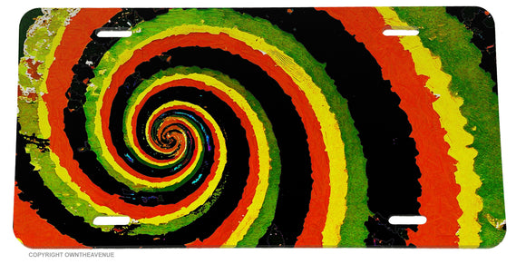 Tie Dye Rasta Rastafarian Colors Vintage Style License Plate Cover - OwnTheAvenue