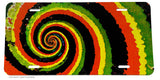 Tie Dye Rasta Rastafarian Colors Vintage Style License Plate Cover - OwnTheAvenue
