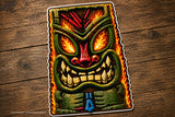 Hawaii Tiki Totem Poll Face Mask Flames Car Truck Vinyl Sticker Decal 5"