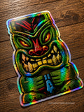Hawaii Tiki Totem Poll Face Mask Car Truck Holographic Vinyl Sticker Decal