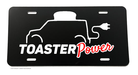 Toaster Power Funny Joke EV Electric Vehicle License Plate Cover - OwnTheAvenue
