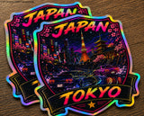 x2 Tokyo Japan JDM Japanese Racing Holographic Vinyl Sticker Decals 3.5"
