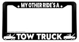 My Other Ride's A Tow Truck Black Plastic License Plate Frame - OwnTheAvenue