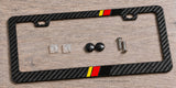 Germany German Flag Sport Stripe Racing Style Carbon Fiber License Plate Frame