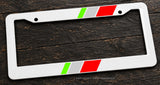 Italy Flag Sport Racing Stripe Drifting Model V01 White License Plate Frame