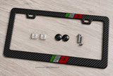 Topography Topographic Italy Mexico Flag Stripes Carbon Fiber License Plate Frame