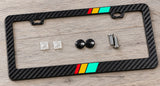 JDM Colors Sport Stripe Racing Style Carbon Fiber License Plate Frame