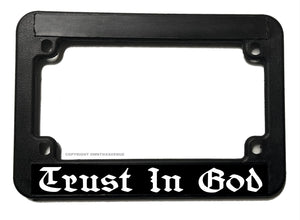 Trust In God Lord Religious Motorcycle License Plate Frame