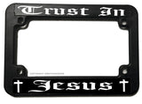 Trust In Jesus Lord Religious Christian Motorcycle License Plate Frame
