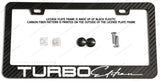 Turbo Edition Racing Drifting Carbon Fiber License Plate Frame - OwnTheAvenue