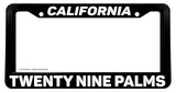 Twenty Nine Palms California Black Plastic License Plate Frame