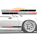 1 Pair Twin Turbo Side Stripe Sport Body Graphics Decoration Vinyl Decal Stickers