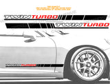 1 Pair Twin Turbo Side Stripe Sport Body Graphics Decoration Vinyl Decal Stickers