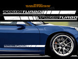 1 Pair Twin Turbo Side Stripe Sport Body Graphics Decoration Vinyl Decal Stickers