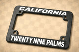 Twenty Nine Palms California Motorcycle License Plate Frame
